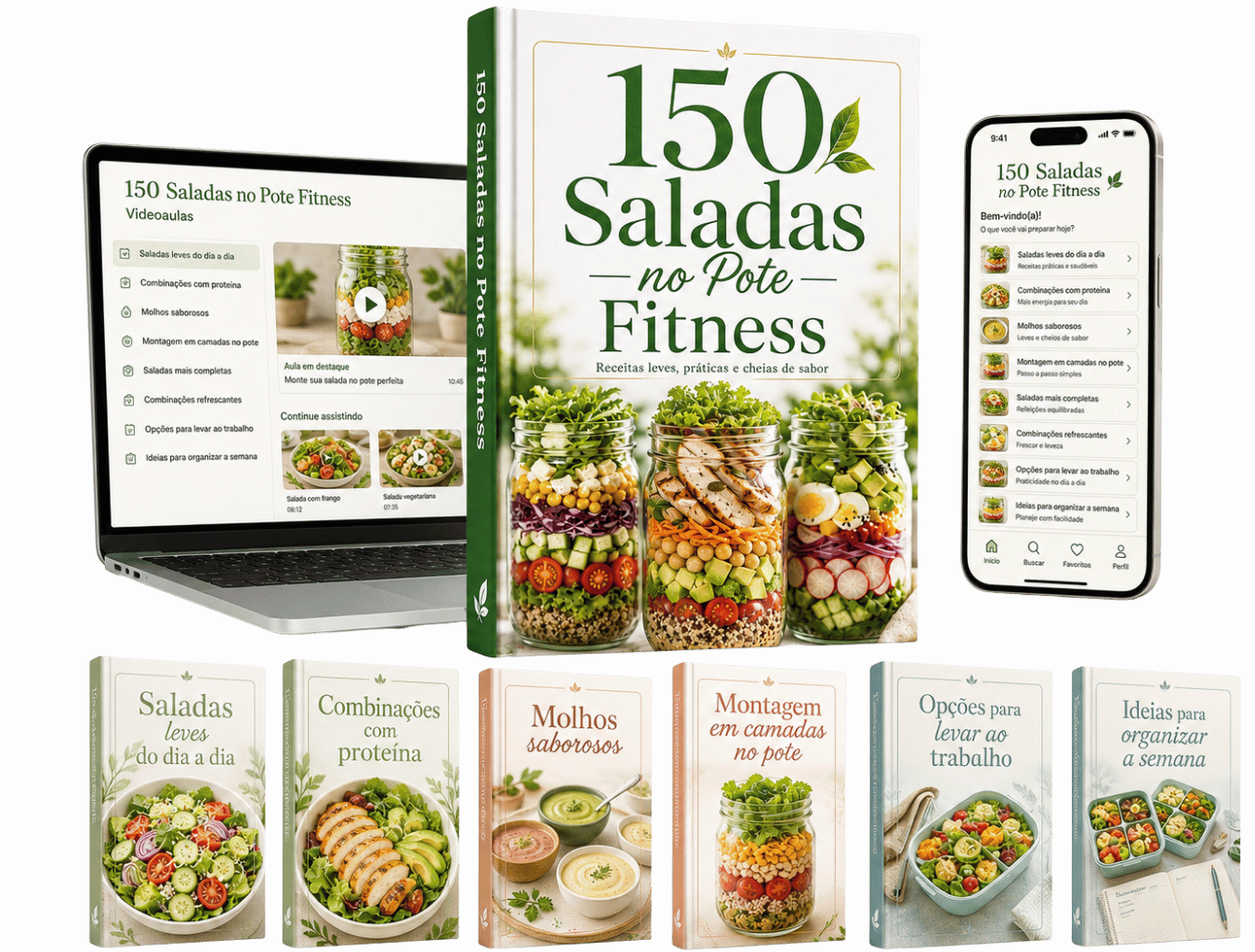 Banner do material +150 Saladas Fitness no Pote da Receitas da Chef